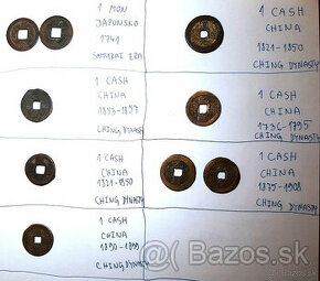Japonské mince - samurajská éra, čínske mince dynasie ching