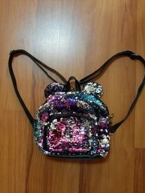 Dievčenský flitrový ruksak / kabelka - 1