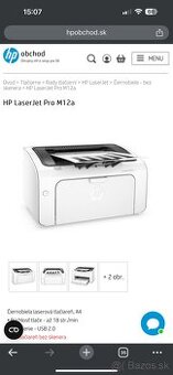 HP ciernobiela tlaciaren laser pro 12a