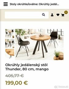 Elegantný okrúhly jedálenský stôl 80 cm