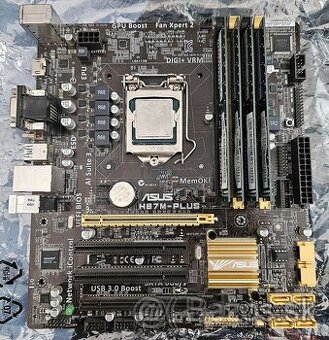 CPU Intel core i7-4770, ASUS doska a 16GB RAM