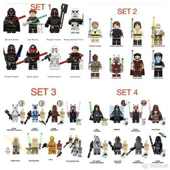 Rôzne figúrky Star Wars 4 (8ks) typ lego - nové