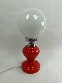 Retro guľová lampa červené/opálové sklo