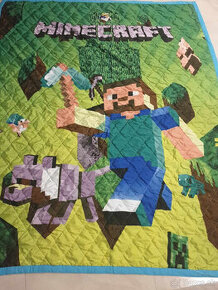 prehoz cez posteľ Minecraft  150 x 190 cm