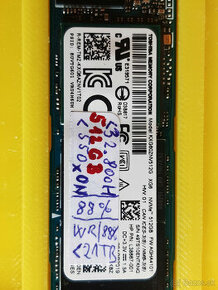 SSD 512GB M.2 PCIe NVMe TOSHIBA  KXG60ZNV512G XG6