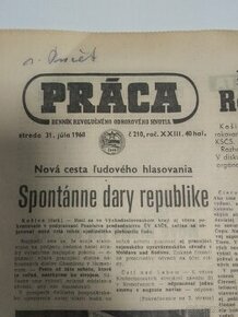 Staré noviny rok 1968