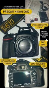 Nikon D610 s príslušenstvom