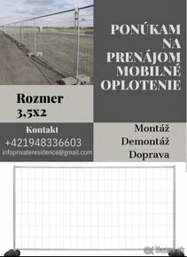 Požičovňa mobilného oplotenia