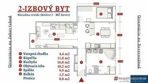 Nadštandardný 2-izb byt, Národná trieda, 62 m2, 5/6 p., s BA