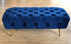 Luxusna Glamou chesterfield lavica /taburet 120 cm - 65% - 1