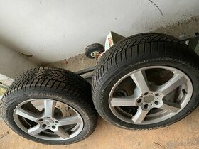 Alu disky Enzo 5x112 R17, zimné pneu, VW, 225/ 55R17