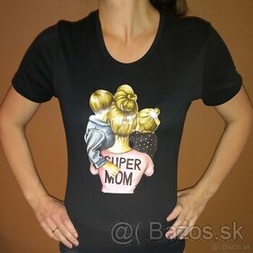 Bavlnené tričko SUPER MAMA