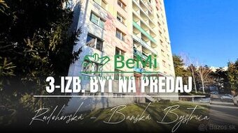 3 izbový byt, 78 m2, nepriechodné izby, B.Bystrica-Sásová