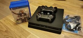 Playstation 4 Slim 500 GB + dva ovladace + hra FIFA 2023