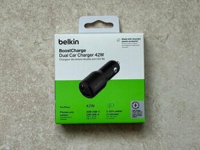 Belkin BoostCharge 42W nabíjačka adapter pre auto usb A & C