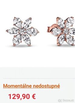 Pandora náušnice rose gold "Timeless"