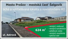 Lukratívny stavebný pozemok | 624 m² - Prešov - Šalgovík