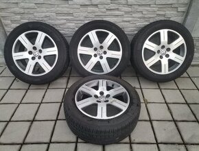 Alu disky 5x100 R16 VW + 205/55 R16 zánovné letné pneumatiky