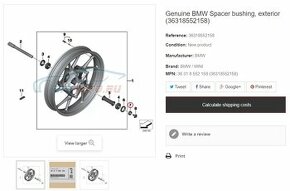 BMW distancne puzdro predne koleso 36318552158