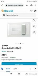 Mikrovlnka Gorenje BM2325ORAW