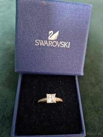 Swarovski pozlateny prsten zlte zlato 52 - 1