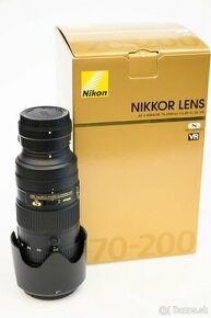 Nikon 70-200 mm AF-S F2.8 FL ED VR + Nikon FTZ II adaptér.