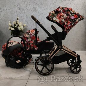 TROJKOMBINÁCIA CYBEX ROSEGOLD PRIAM SPRING BLOSSOM