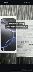 Predám iPhone 16pro titán black 1100e