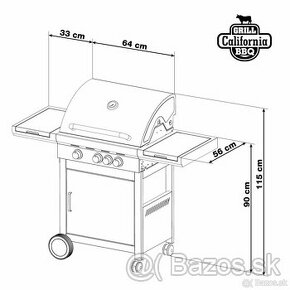 Plynový gril California BBQ Premium Line G21 - 4 horáky