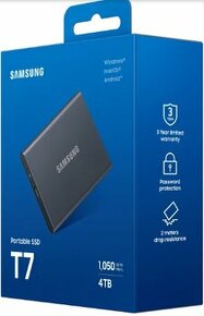 Samsung Externý Portable SSD disk T7 4 TB sivý