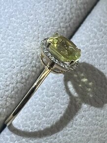 Zlatý prsteň 0,12ct diamanty - 1