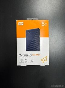 Predám externý disk WD My Passport pre Macbook 5TB, modrý