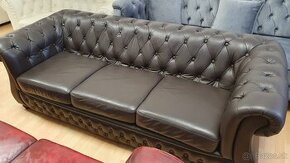 Chesterfield štýl sedačka 3+1 kožená/REZERVOVANÁ/