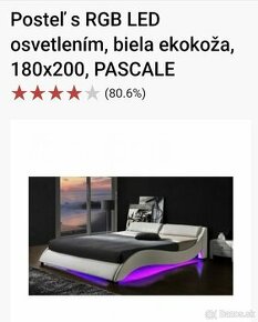 Manželská posteľ s LED posvietenim