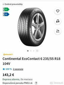 Continental 235/55 R18 letné