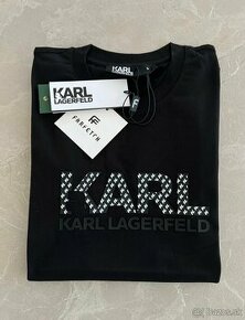 Karl Lagerfeld pánske tričko čierno biele - 1