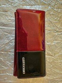 Dámska červeno-čierna kožená peňaženka GREGORIO - 1