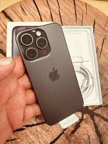 iPhone 15 pro 128 black Titan neaktívny folia záruka