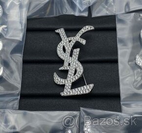 Brošňa YSL - strieborná luxury