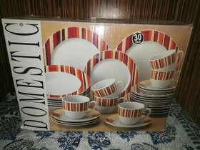 Nová porcelánová retro jedálenská súprava / 30 dielna - 1