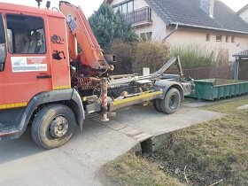 Preprava kontajnerom, hydraulická ruka, doprava materiálu