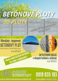 Betónové ploty vibroliate skladom