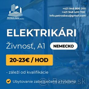 Hľadáme elektrikárov Nemecko, Maďarsko