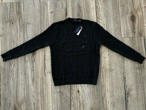 Ralph Lauren tmavo sivý pánsky sveter cable-knit M - 1