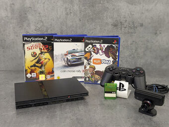 Playstation 2 Slim, ovládač, 3 hry Fifa, Eye Toy Play, Rally