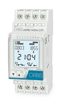 Nové astronomické spínacie hodiny Orbis na DIN 2 mod., 16A, - 1