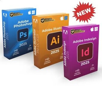 Balík Adobe 2025: Photoshop, Illustrator, InDesign