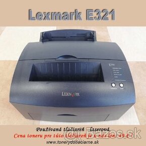 Predám monochromatickú–(čb) laserovú tlačiareň Lexmark E321