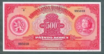 Staré bankovky 500 korun 1929 bezvadný stav