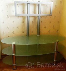 Skleneno-kovový stôl pod televízor - 1
